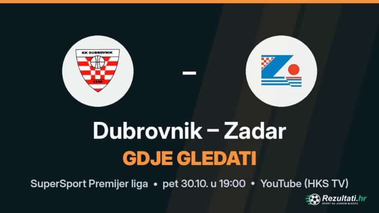 Gdje gledati Dubrovnik – Zadar, prijenos SuperSport Premijer lige?