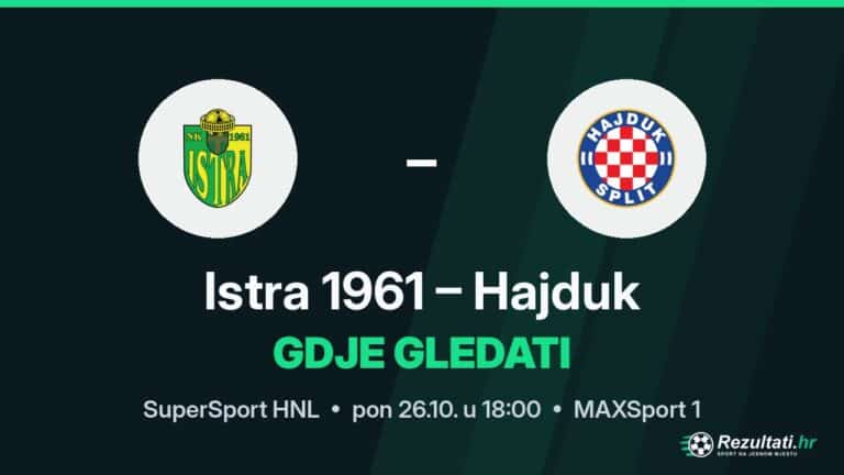 Gdje gledati Istra 1961 – Hajduk, prijenos SuperSport HNL-a?