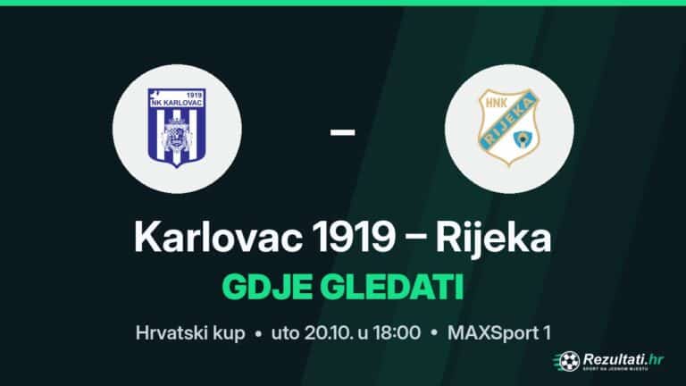 Gdje gledati Karlovac 1919 – Rijeka, prijenos Hrvatskog kupa?