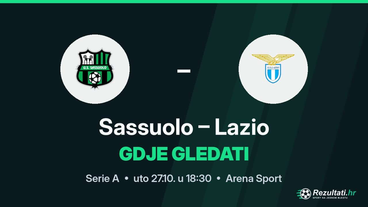 Sassuolo – Lazio, gdje gledati prijenos Serie A u 18:30