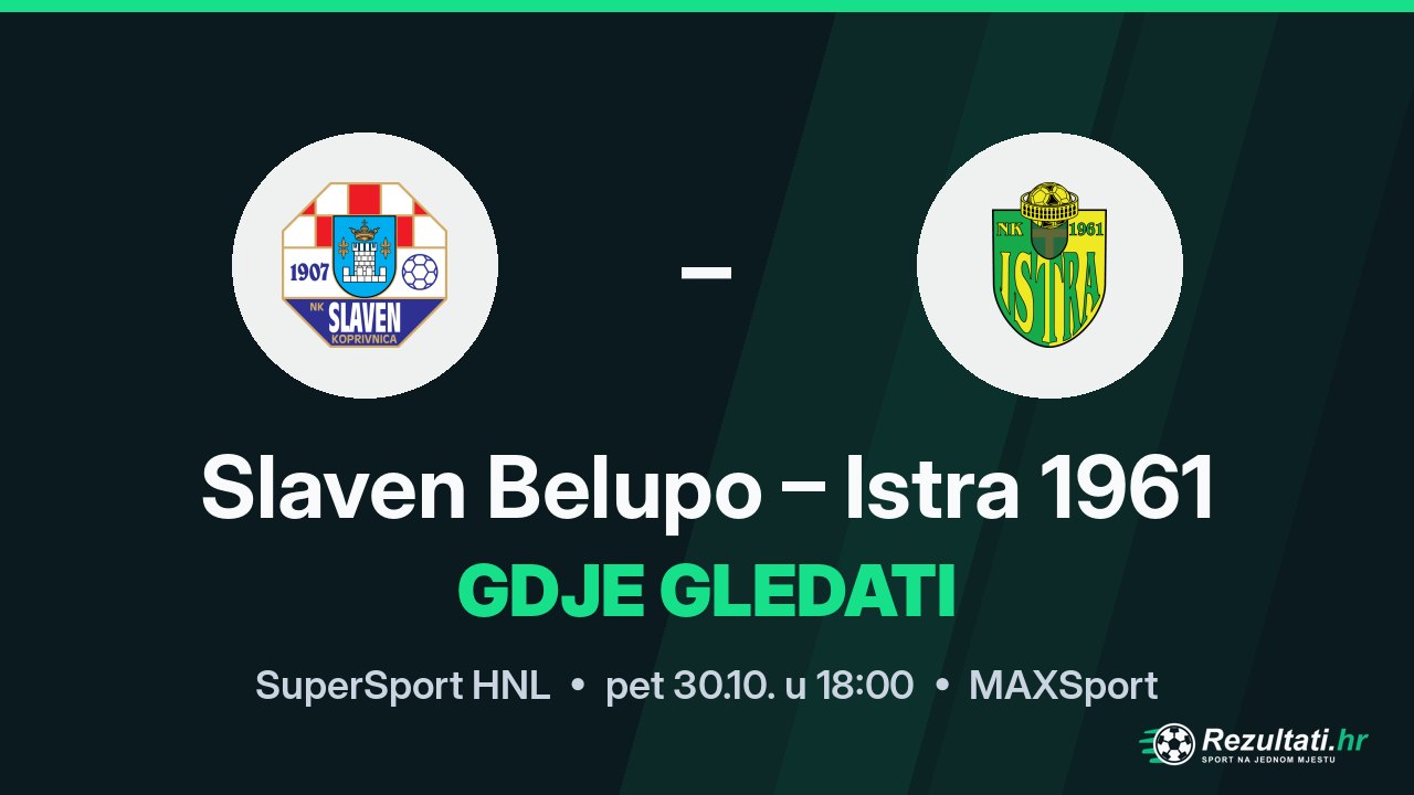 Slaven Belupo – Istra 1961, gdje gledati prijenos SuperSport HNL-a u 18:00