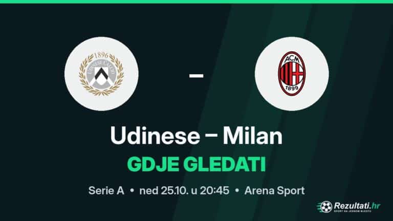 Gdje gledati Udinese – Milan, prijenos Serie A?